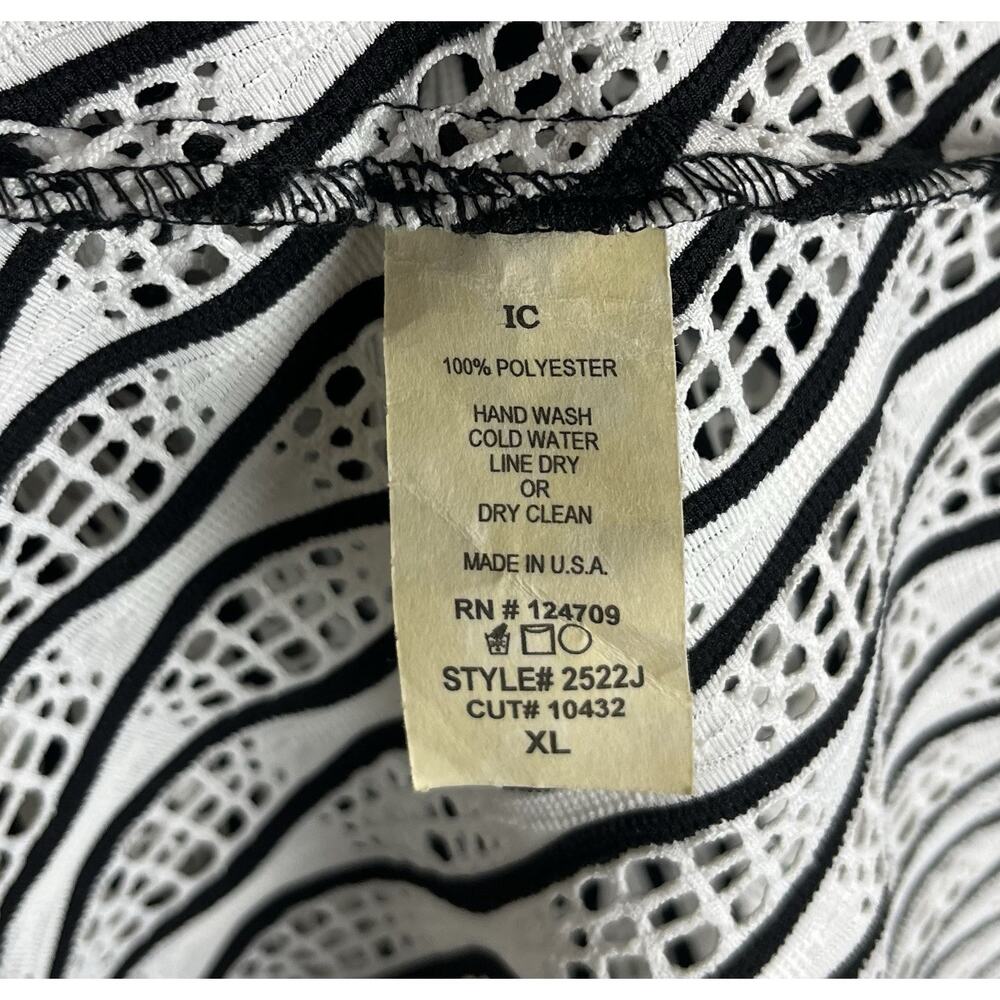 IC By Connie K Open Waterfall Drape Cardigan Black White Minimalist Size XL - Picture 6 of 6